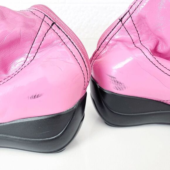 Marc Modavi Womens Patent Leather Knee High Rain Boots Shoes Pink Size 40 - Picture 11 of 11
